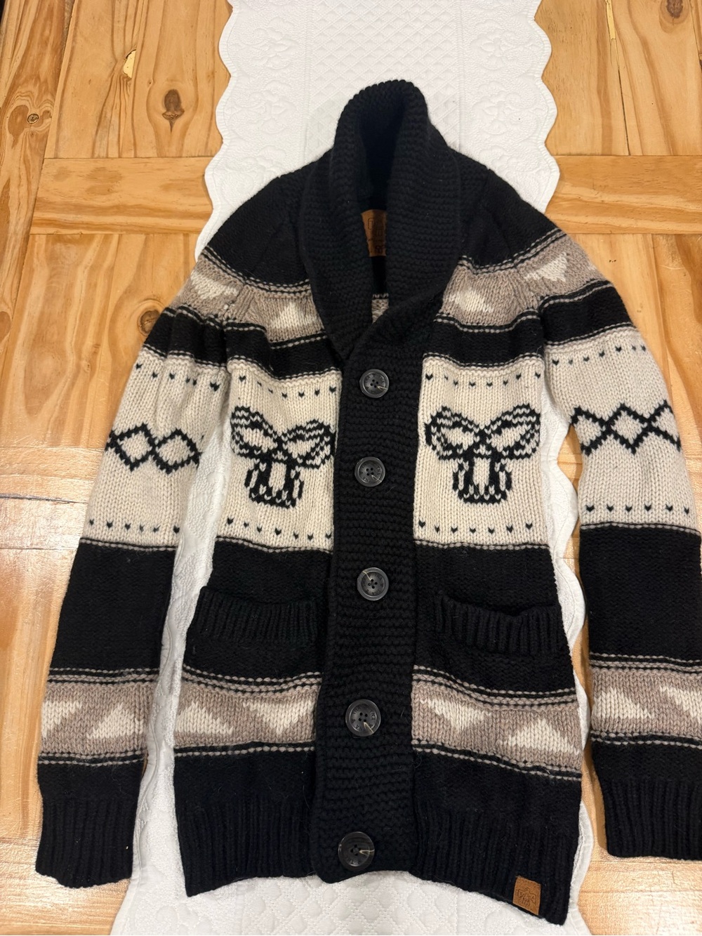 TNA by Aritzia 100% Lambswool Nordic Cardigan | Size XS | Shawl Collar Sweater